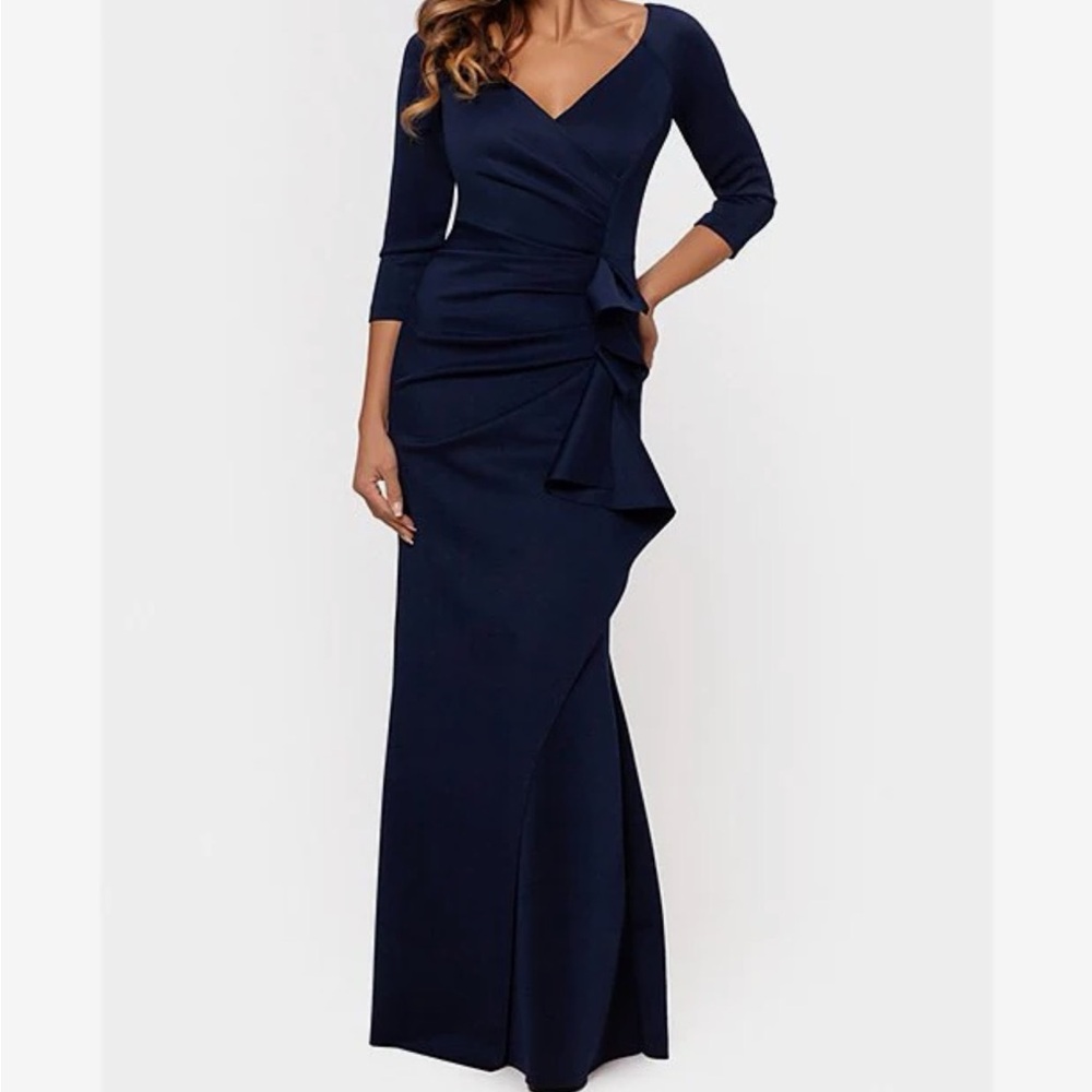 Xscape black long dress size 10 dry clean only